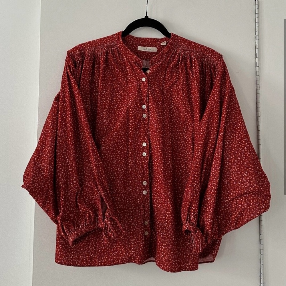 DOEN red corduroy blouse M